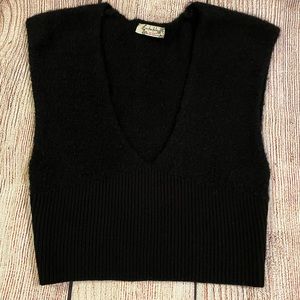 Free People Black cropped sweater XS